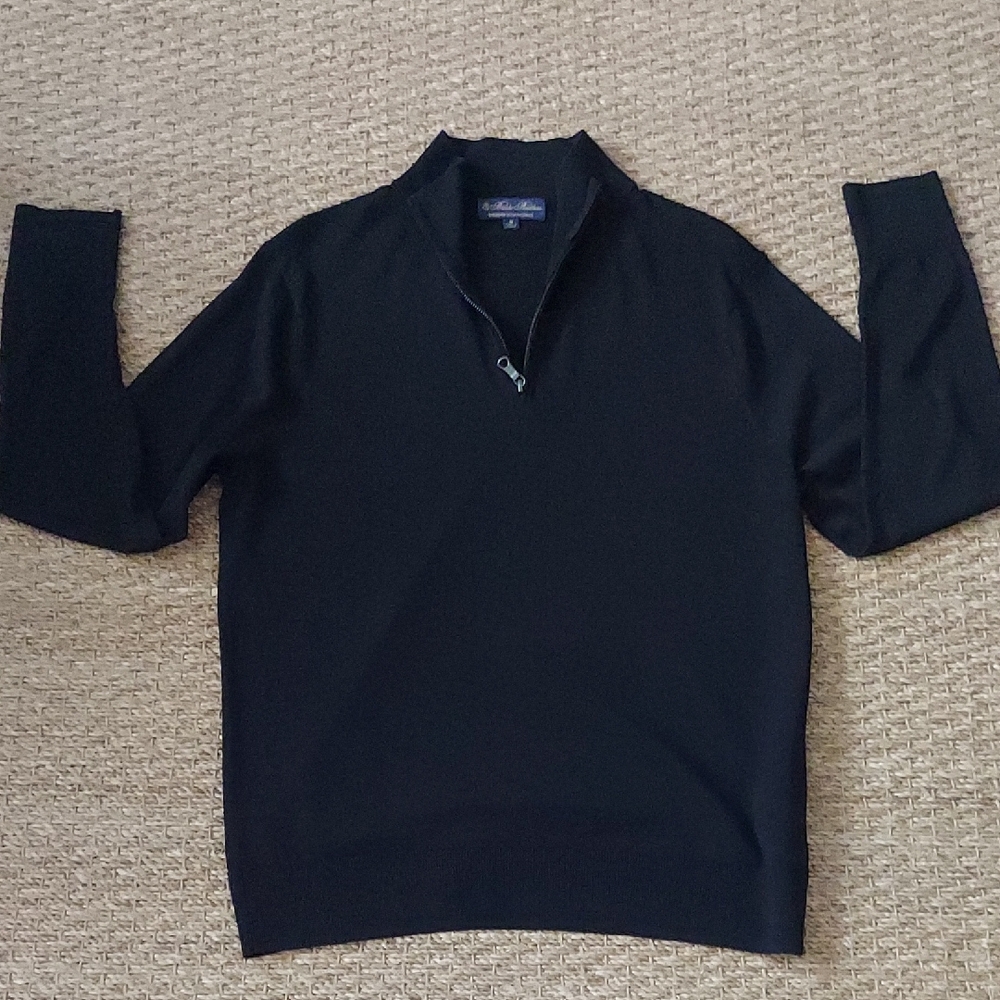 Brooks Brothers Men's Black Zip-Up Sweater